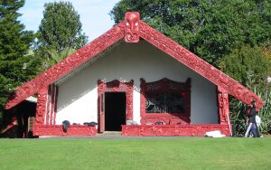 Whare nui (community hall) facade
